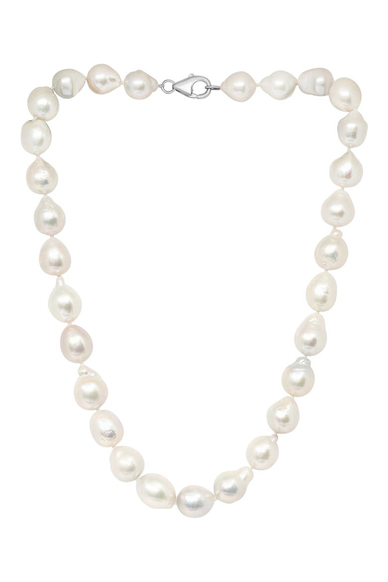 Freshwater Pearl Strand Necklace, Main, color, WHITE GOLD