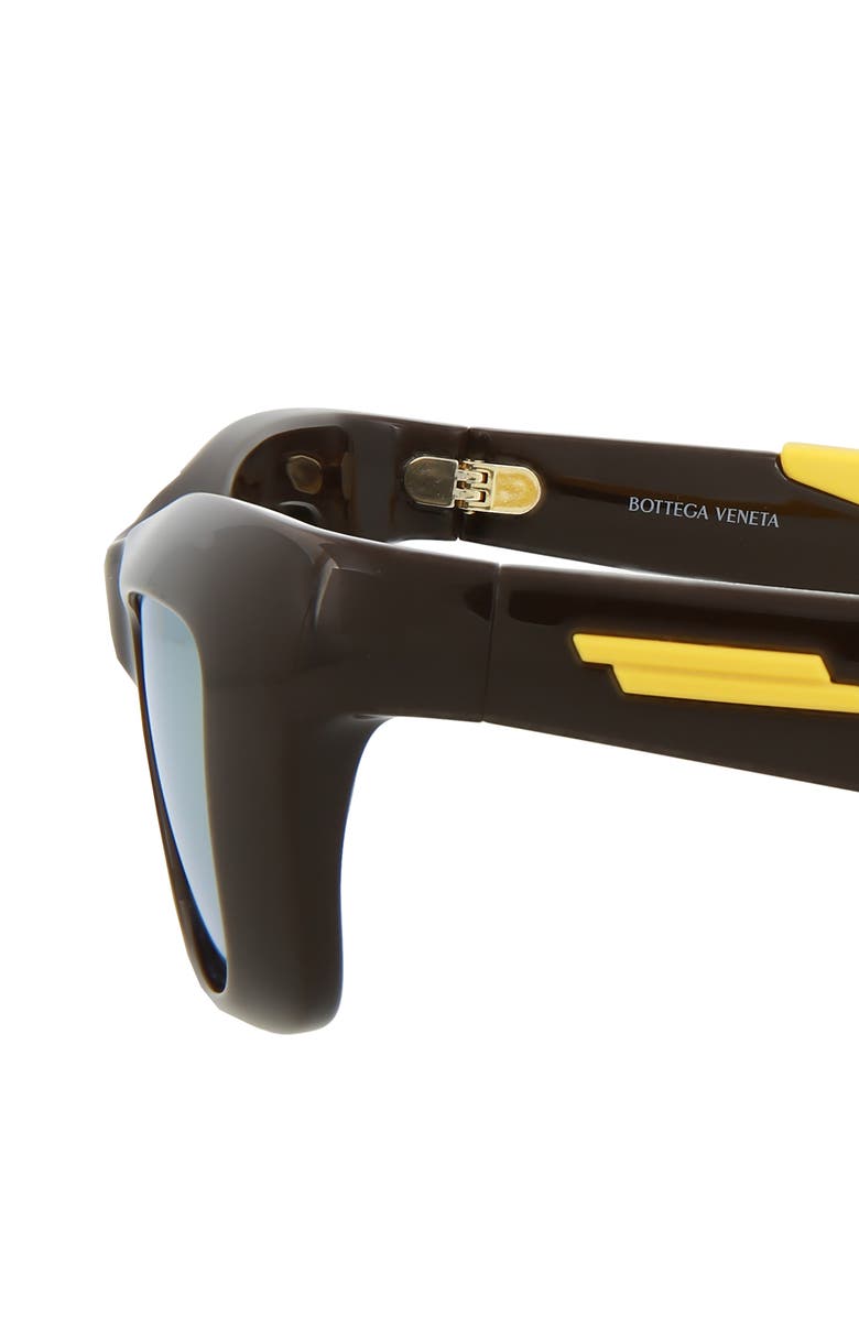 Bottega Veneta 51mm Square Fashion Sunglasses, Alternate, color, Brown Gold