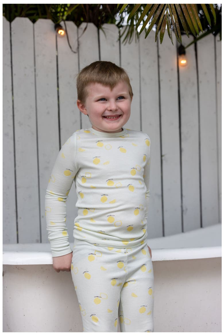 Lemon Print PJ for Baby Boy, Alternate, color, Mint