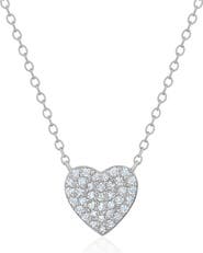 Crislu Pavé Cubic Zirconia Heart Pendant Necklace