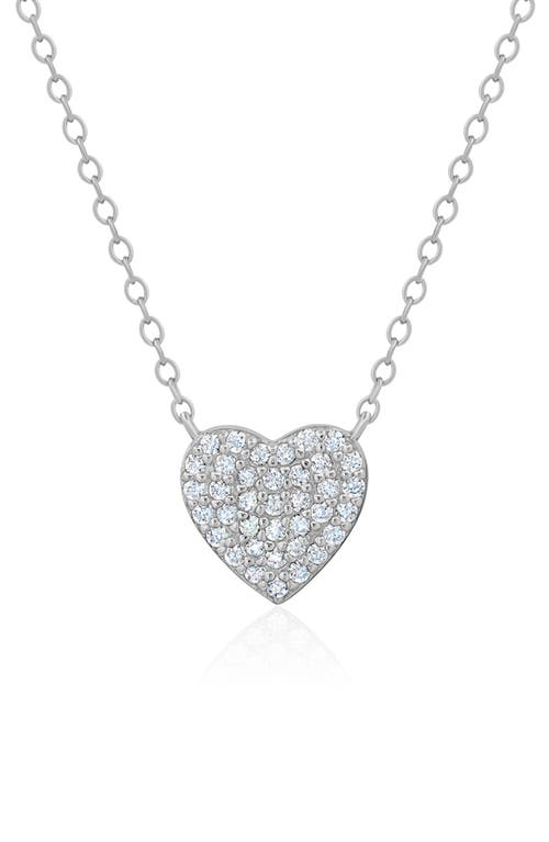 Crislu Pavé Cubic Zirconia Heart Pendant Necklace