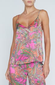L'AGENCE Jane Paisley Silk Camisole