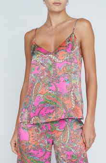 L'AGENCE Jane Paisley Silk Camisole