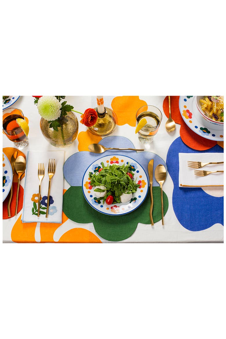 Set of 4 Patchwork Linen Placemats, Alternate, color, FLORAL GROUP - GREEN/ BLUE
