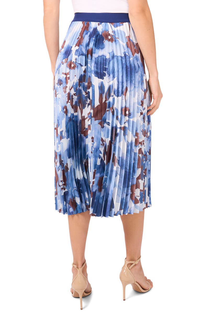 Halogen<sup>®</sup> Floral Pleated Skirt, Alternate, color, Blue Fog