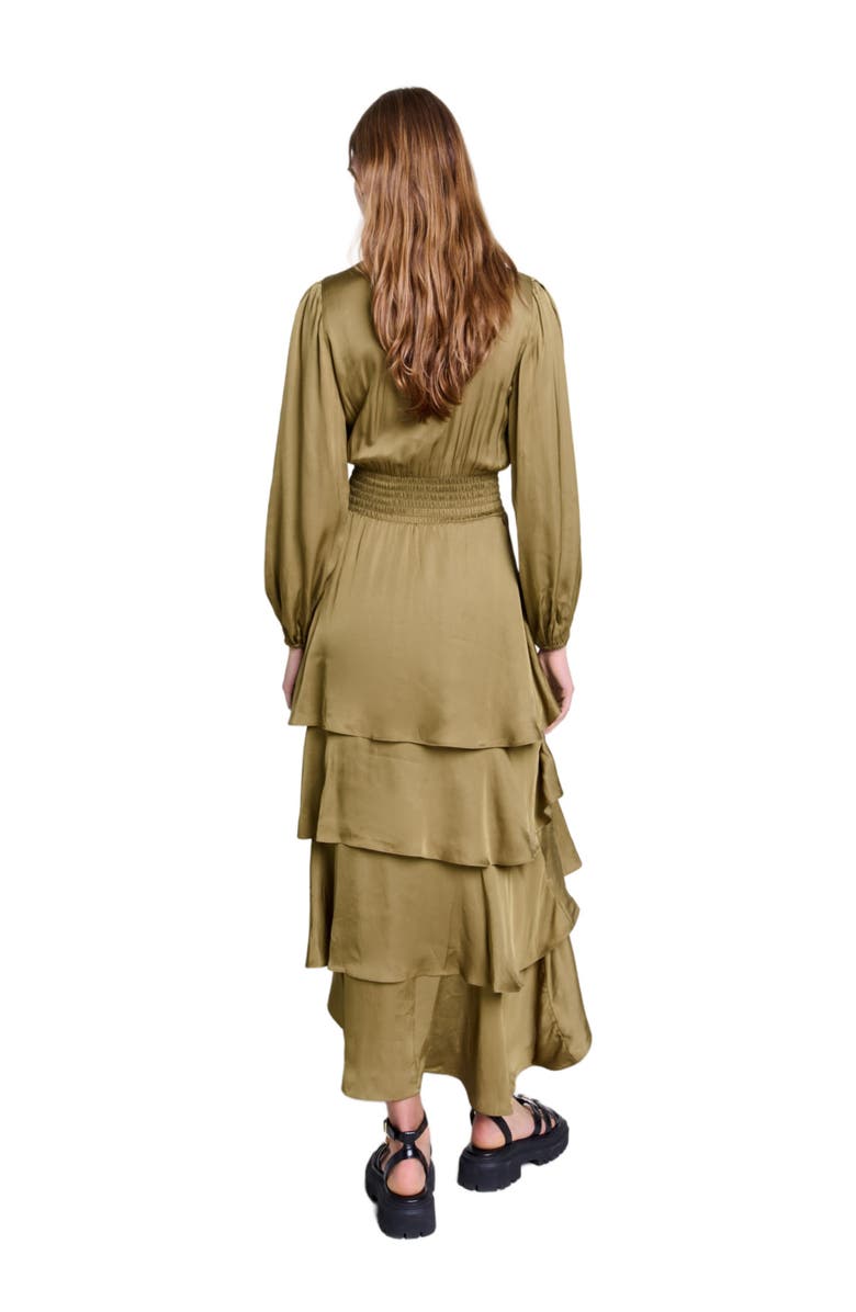 maje Tiered maxi dress, Alternate, color, 