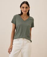 Pact Organic Cotton Featherweight Slub V-Neck Tee
