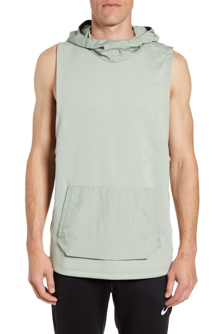 Therma Tech Pack Sleeveless Hoodie, Main, color, JADE HORIZON/ BLACK