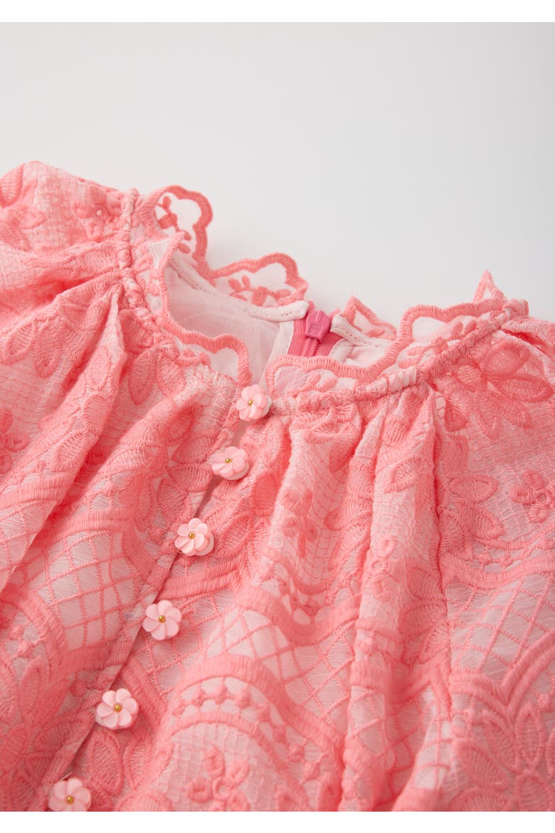 Kaia Lace Embroidered Mini Dress, Alternate, color, Peach