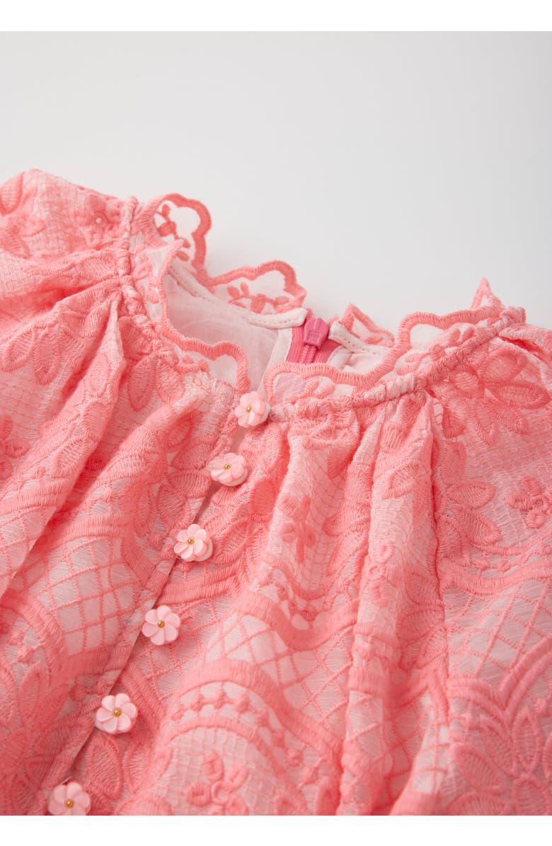 Marlo Kids Kaia Lace Embroidered Mini Dress, Alternate, color, Peach