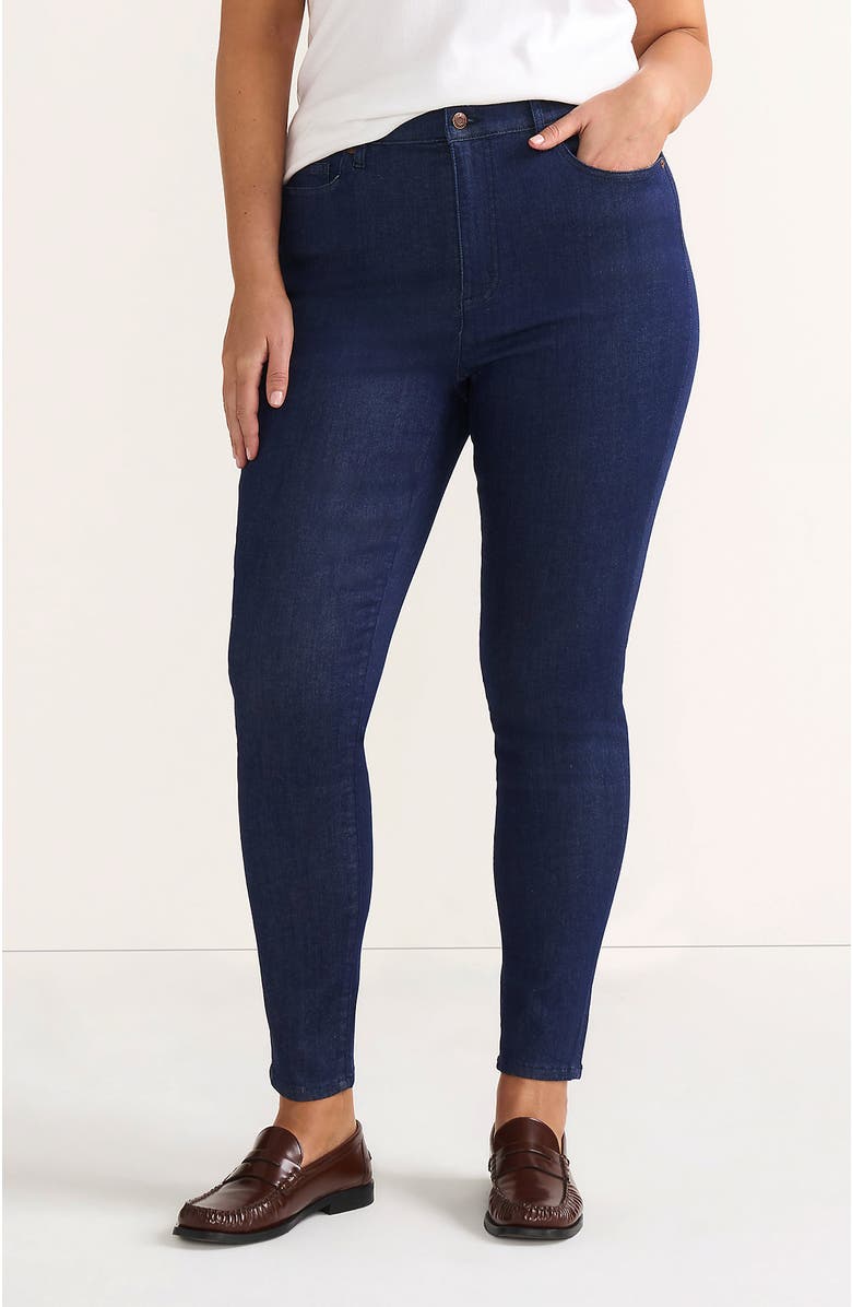 Lands' End High Rise Adaptive Lycra Skinny Jeans, Main, color, River Rinse