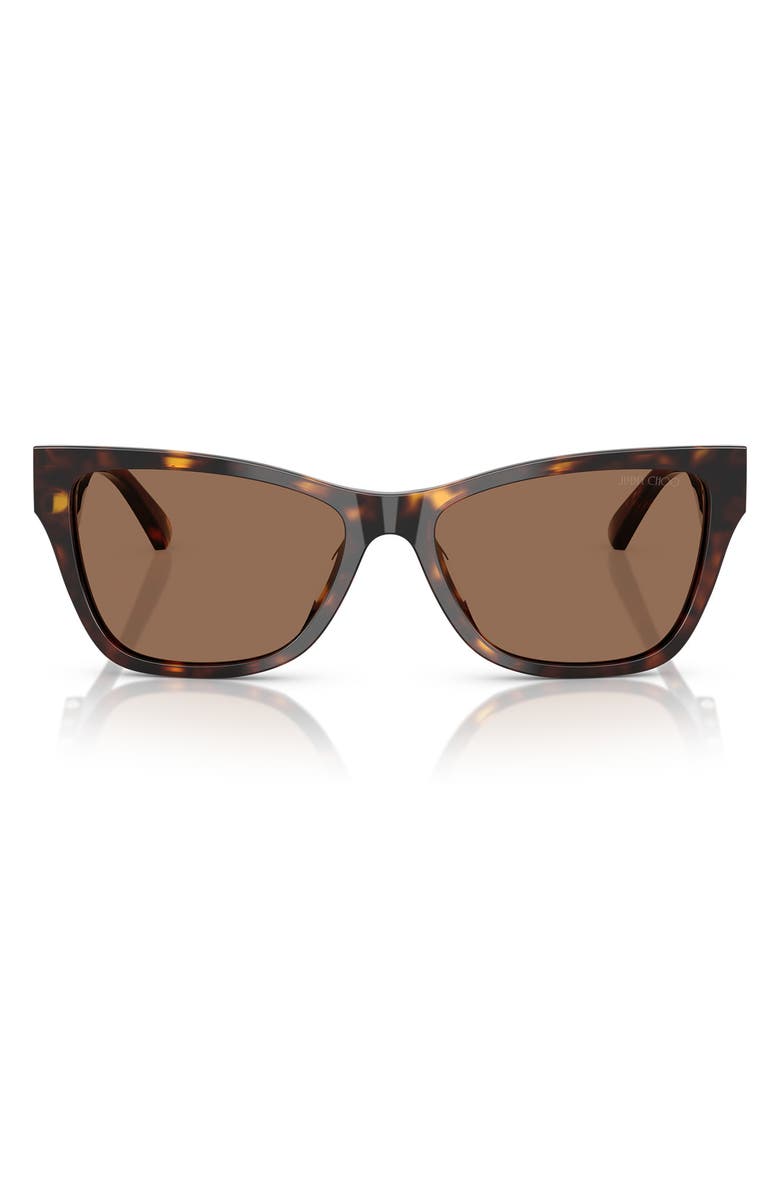 Jimmy Choo 55mm Pillow Sunglasses, Main, color, Havana