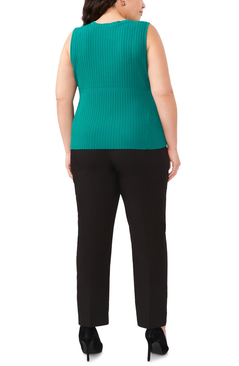 Halogen<sup>®</sup> Peplum Rib Tank, Alternate, color, Miami Green