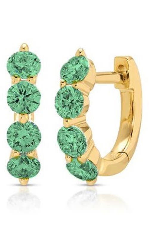 Ef Collection Jumbo Emerald Huggie Hoop Earrings In Gold