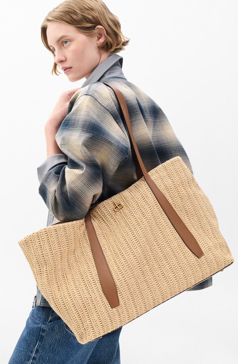 rag & bone Chelsea Straw Tote, Alternate, color, Natural