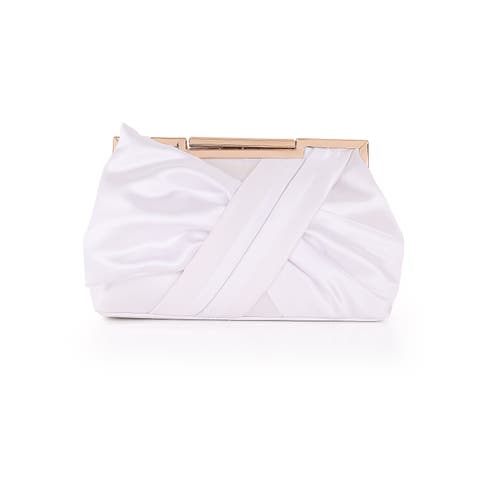 Visvien Satin Tie Pouch Clutch