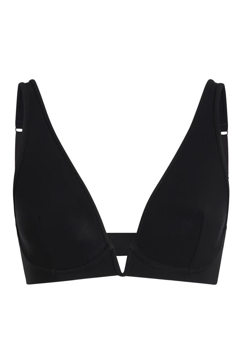 Classic Plunge Underwire Bra, Alternate, color, BLACK