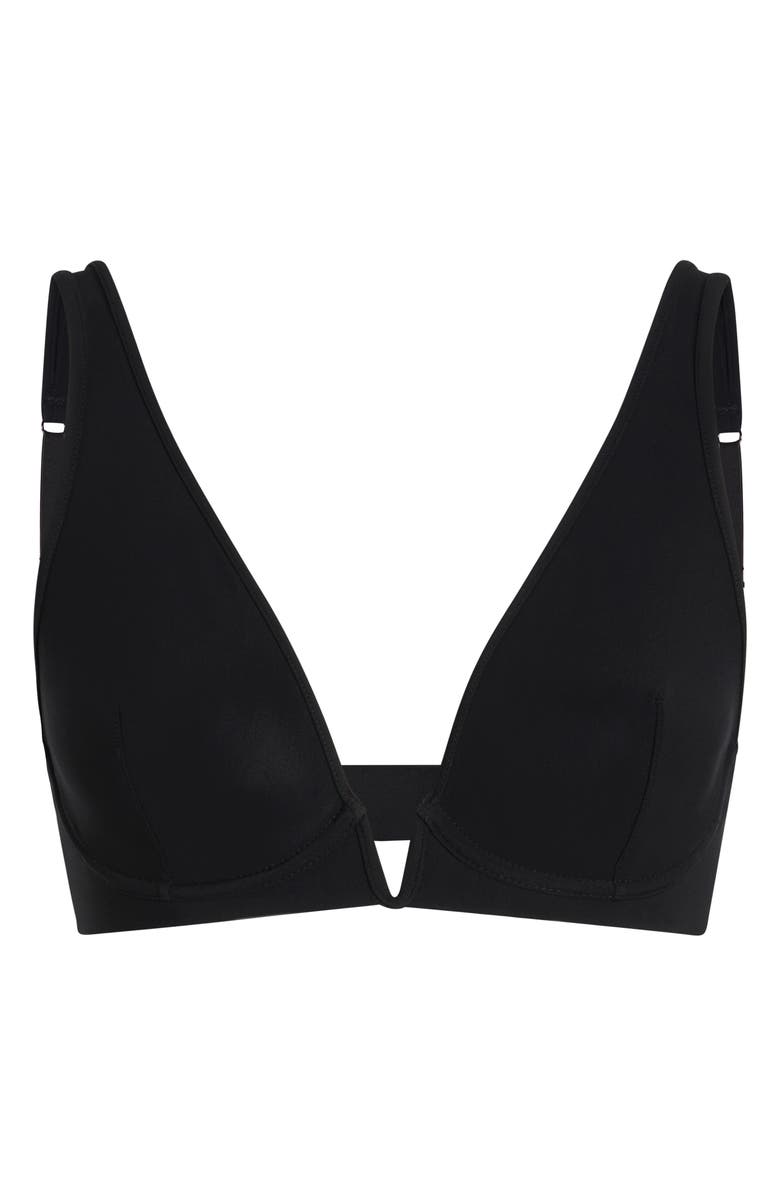 Commando Classic Plunge Underwire Bra, Alternate, color, Black