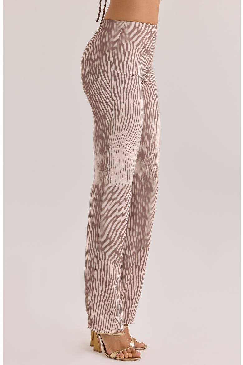 Maren Animal Print Satin Straight Leg Trousers, Alternate, color, ANIMAL PRINT
