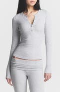 SKIMS Cotton Rib Scoop Neck Henley