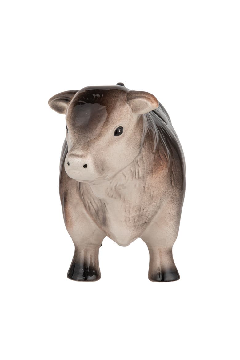 Vintage Ceramic Cow Shaped Cookie Jar, Alternate, color, Brown