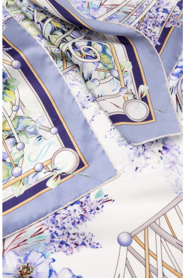 Lilac Garden - Hand Rolled Silk Foulard for Women, Alternate, color, Purple