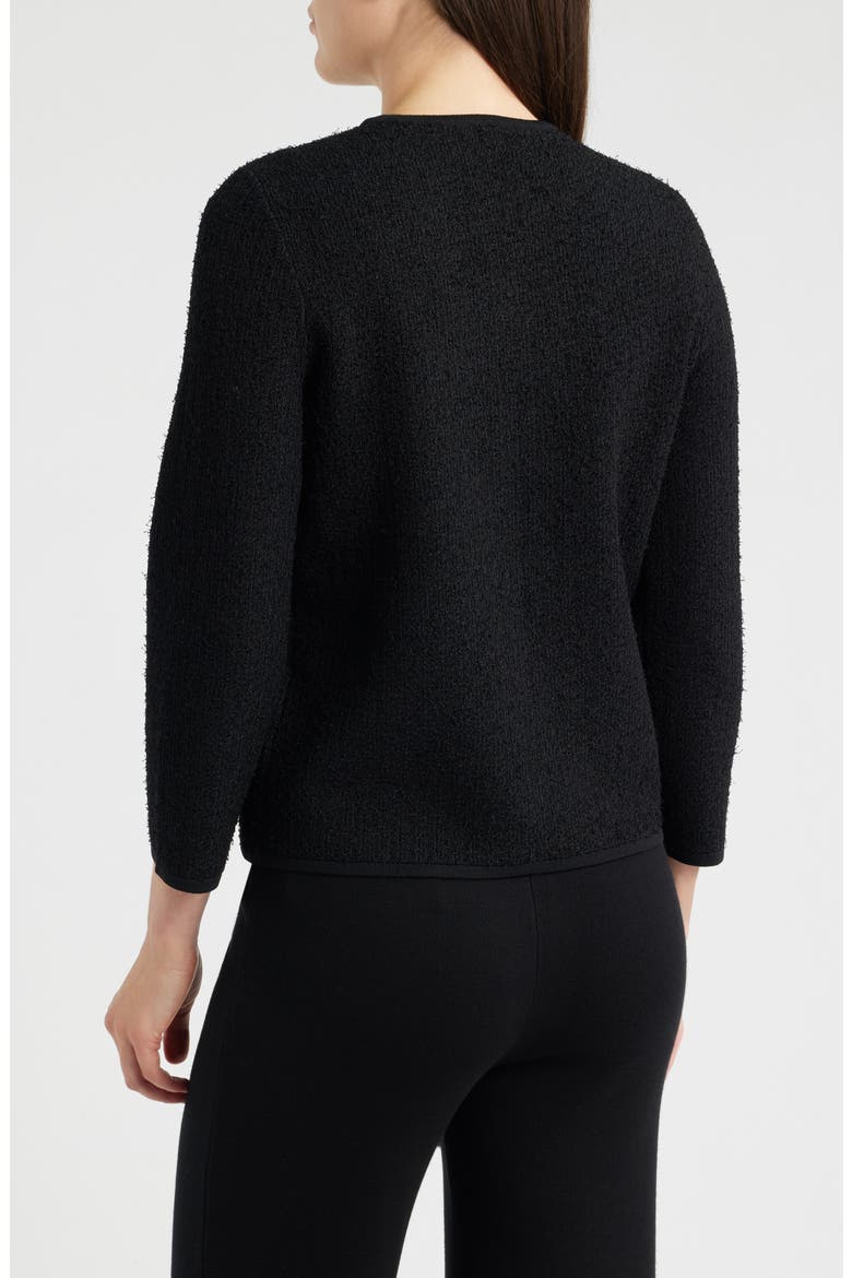 Eyelash Texture Cardigan, Alternate, color, ANNE BLACK