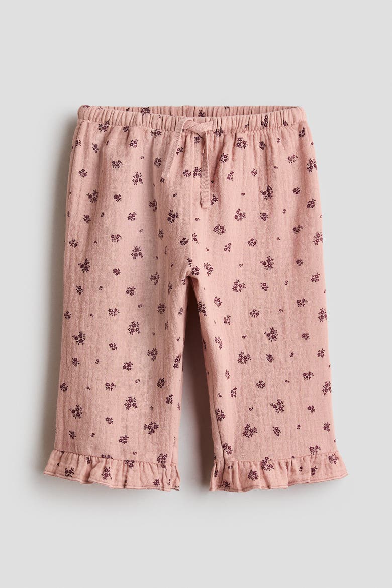 Cotton Muslin Trousers, Main, color, Dusty pink/floral