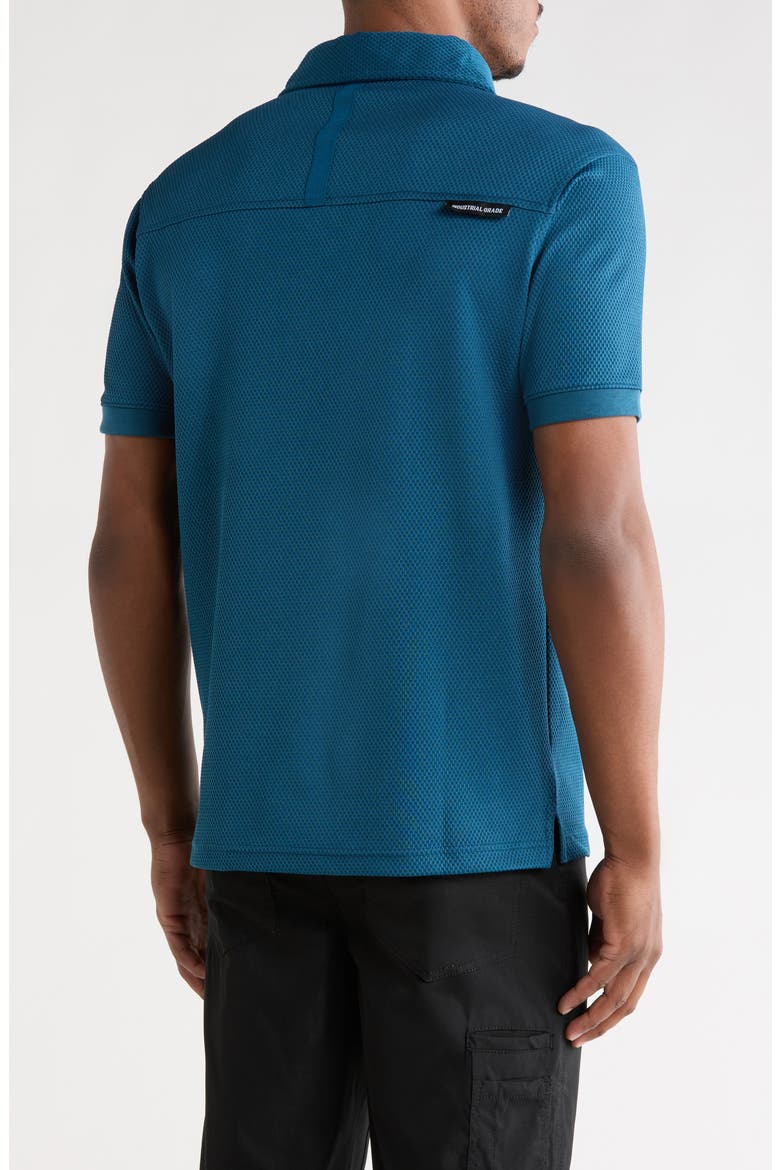 Grid Jacquard Polo, Alternate, color, TEAL