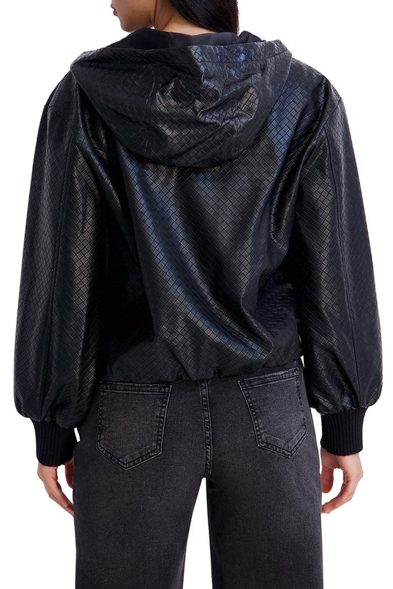 Basketweave Faux Leather Jacket, Alternate, color, BLACK