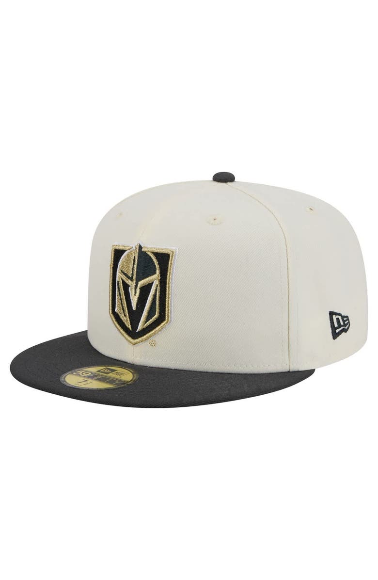 New Era Men's New Era White Vegas Golden Knights Chrome Two-Toned 59FIFTY Fitted Hat, Main, color, Cream