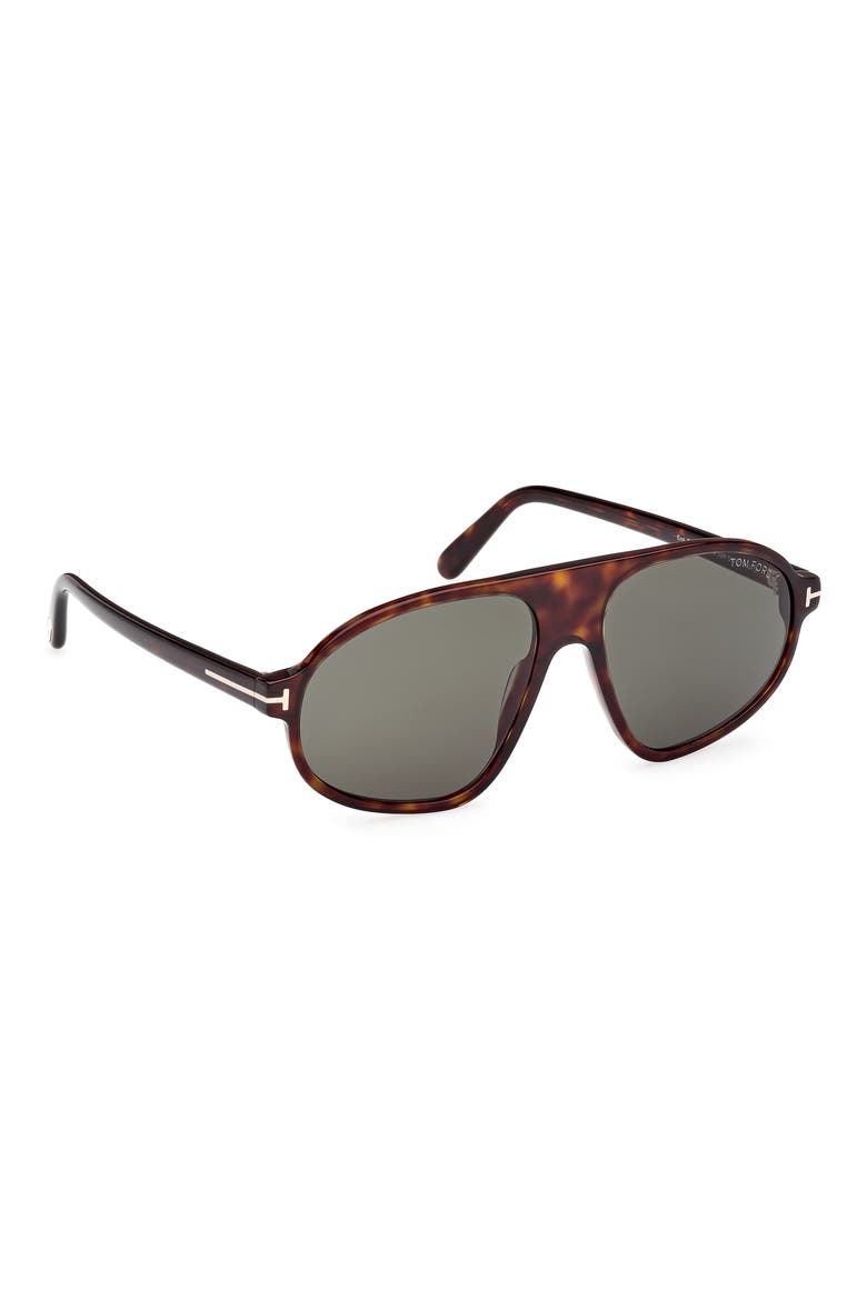 58mm Pilot Sunglasses, Alternate, color, DARK HAVANA / GREEN