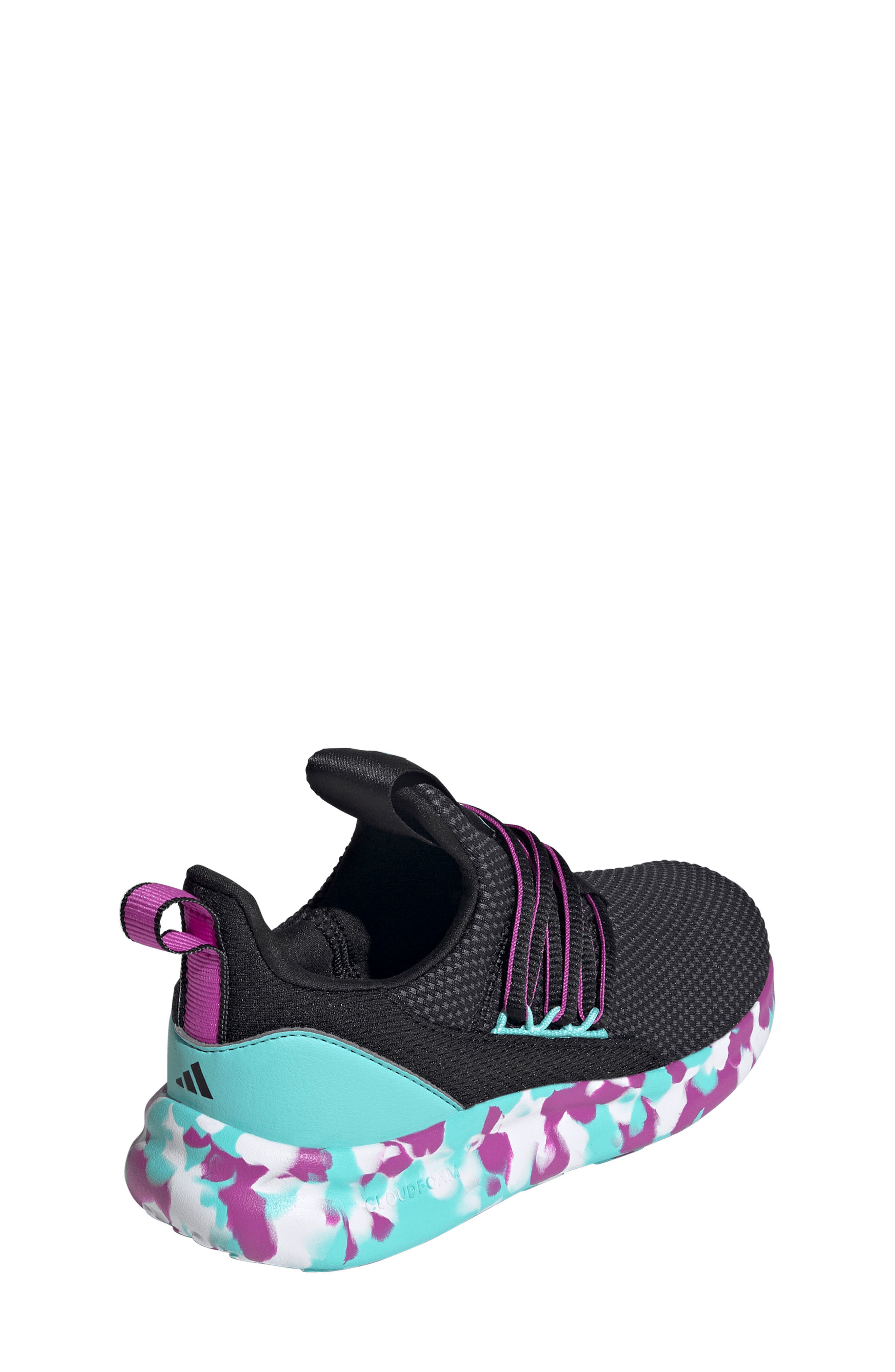 adidas Kids' Lite Racer Adapt 7-0 Sneaker, Alternate, color, Black/ Purple / Aqua