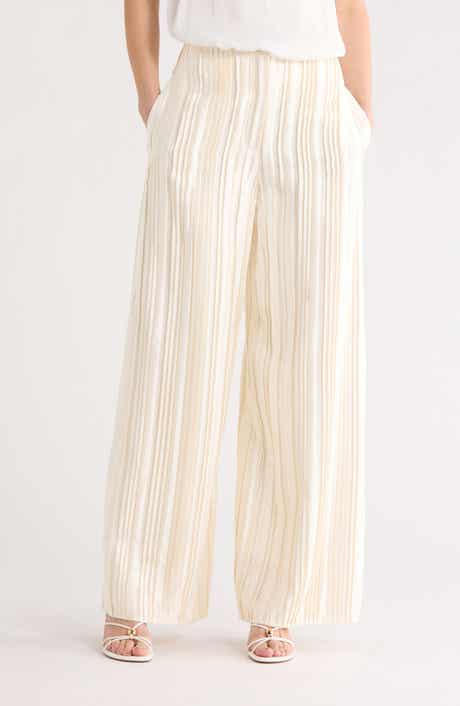 TWP Pleated High Waist Wide Leg Silk Pants
