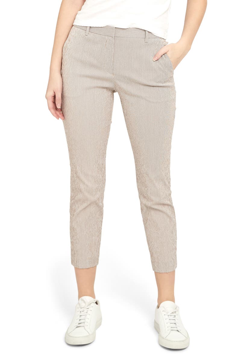 Theory Treeca Seersucker Ankle Pants, Main, color, 