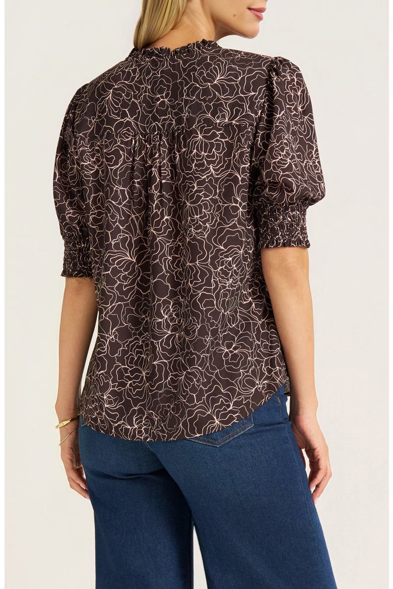 Tala Print Pleated Top, Alternate, color, ESPRESSO/ BLUSH