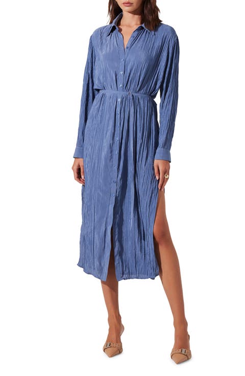 Belted Long Sleeve Midi Shirtdress