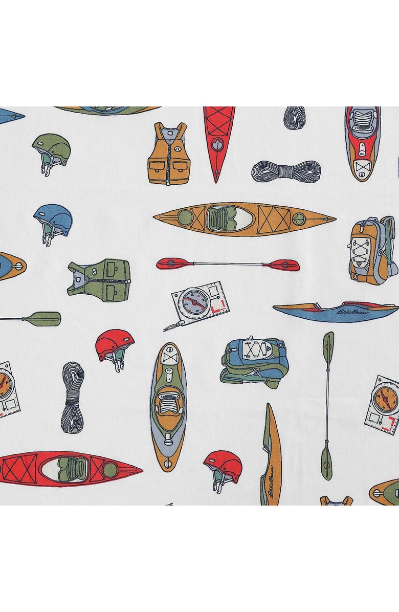 Eddie Bauer Kayak Adventure Twin Cotton Percale Sheet Set, Alternate, color, Red