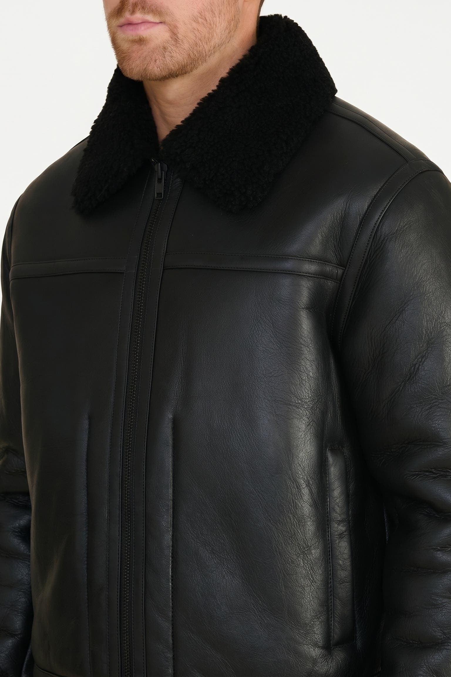 FURNIQ UK Landon Leather Shearling Jacket (Men) | Nordstrom