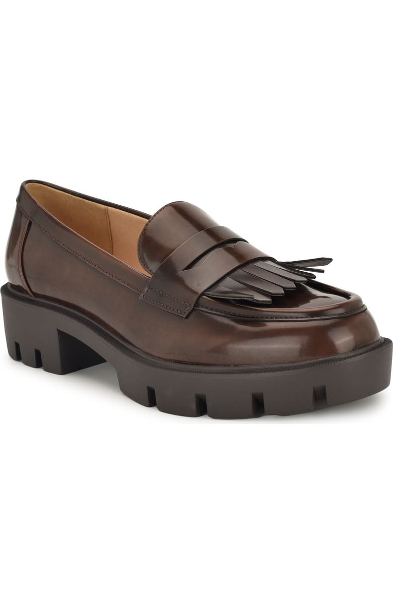 Nine West Missa Platform Lug Loafer, Main, color, Dark Brown 200