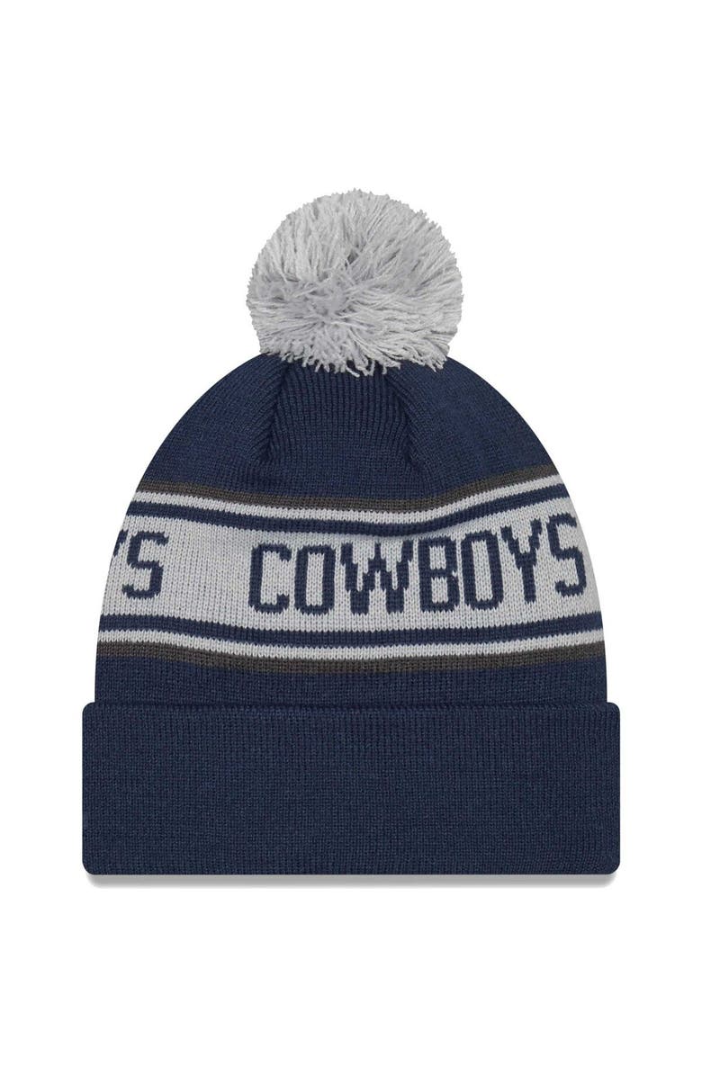 New Era Men's New Era Navy Dallas Cowboys Repeat Cuffed Knit Hat with Pom, Alternate, color,