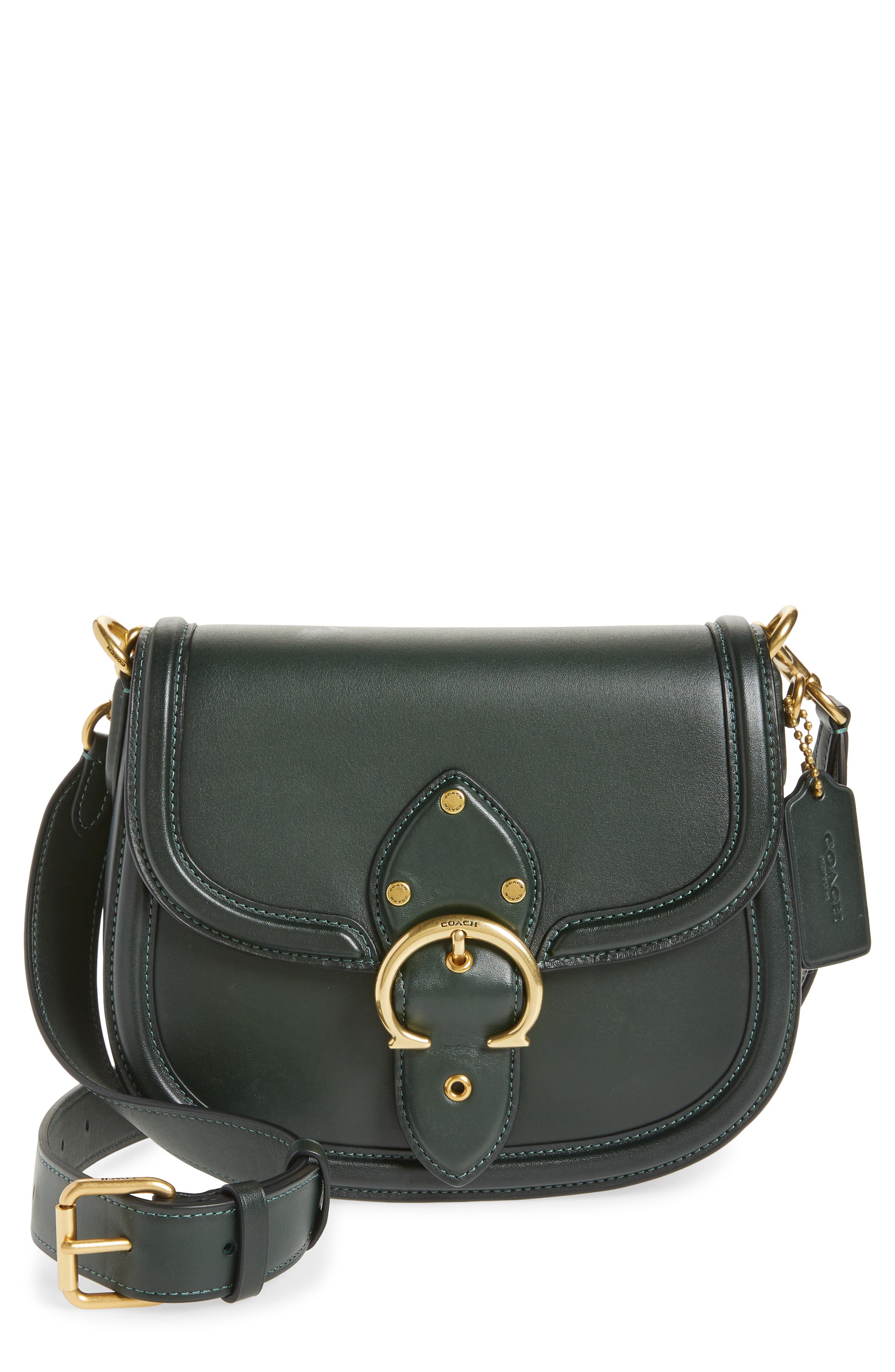 Beat Leather Saddle Bag, Main, color, AMAZON GREEN