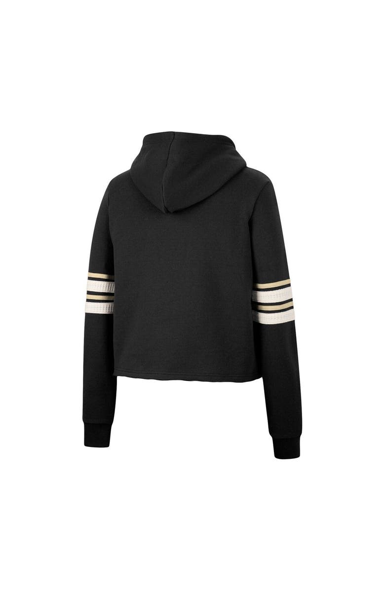 COLOSSEUM Women's Colosseum Black Purdue Boilermakers Retro Cropped Pullover Hoodie, Alternate, color, 