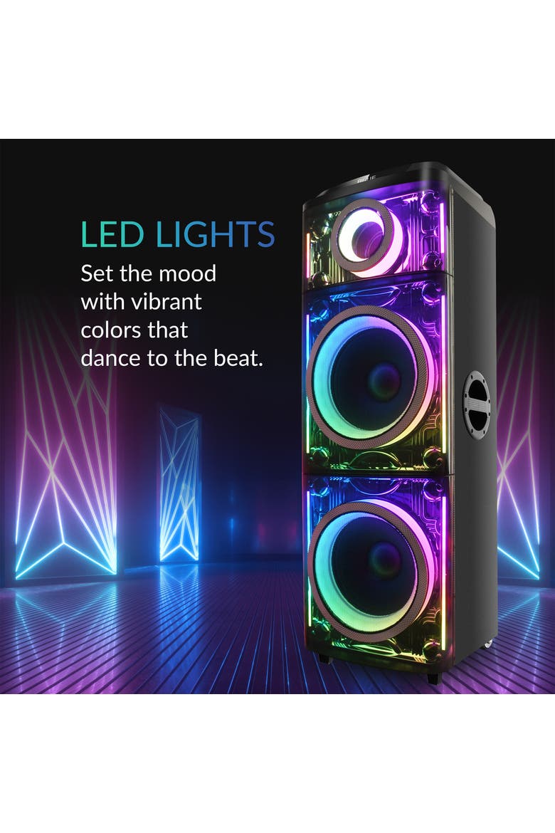 Cyber Flex 2x 12 Inch Portable Party Speaker, Alternate, color, Black