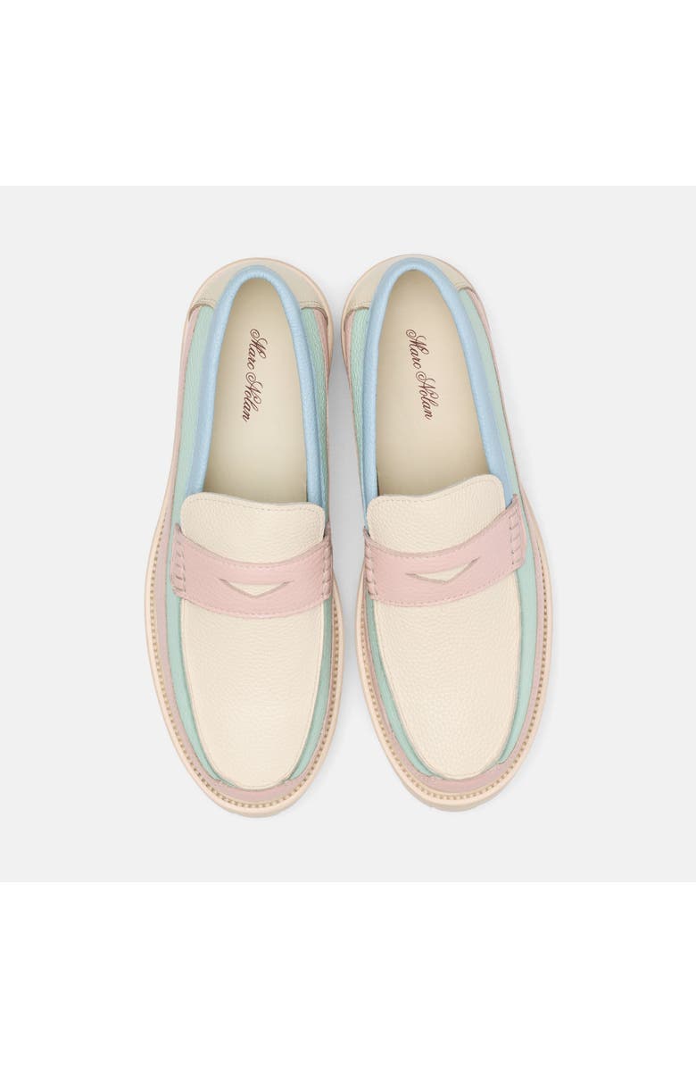 MARC NOLAN Ms. Adler Leather Lug Penny Loafers, Alternate, color, Pastel