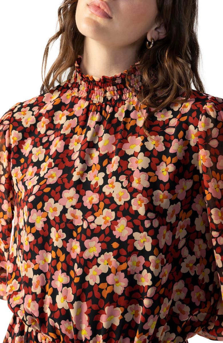 Sanctuary Floral Blouson Long Sleeve Minidress, Alternate, color, 