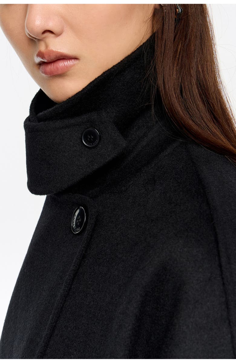 Bimba y Lola Long Double-Face Tailored Coat, Alternate, color, Black