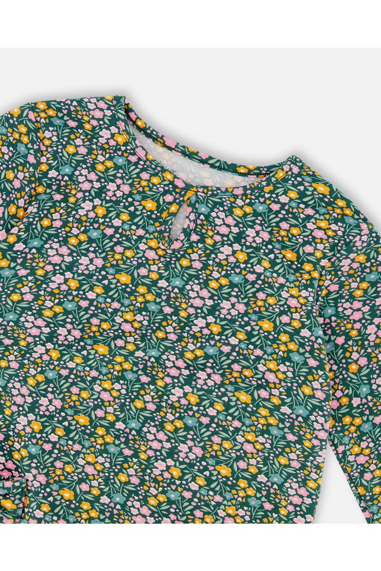 Jersey Tunic with Floral, Alternate, color, Green