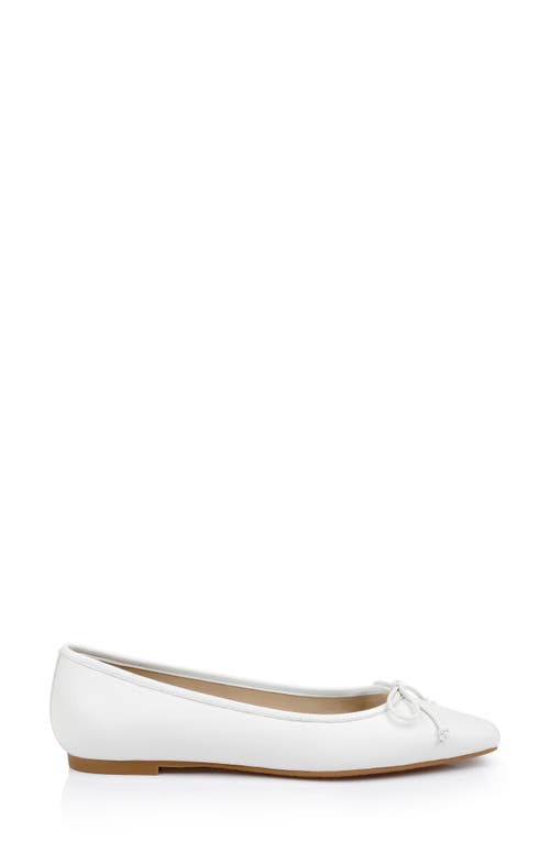 Shop Badgley Mischka Collection Cam Pointed Toe Ballet Flat In Soft White
