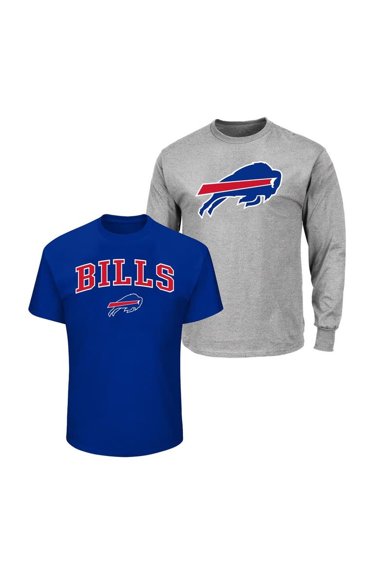 Men's Fanatics  Royal/Heather Gray Buffalo Bills Big & Tall 2-Pack T-Shirt Set, Main, color, Royal